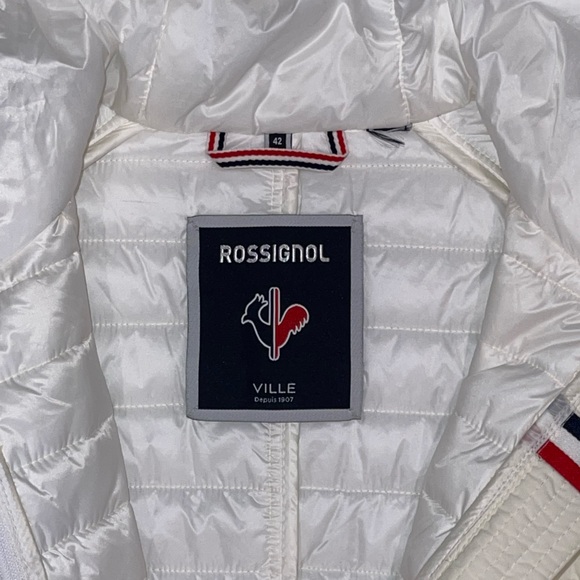 Rossignol Woman’s White Cyrus Channel Quilted Jacket Size 42 (Large/10 US) - Picture 9 of 11